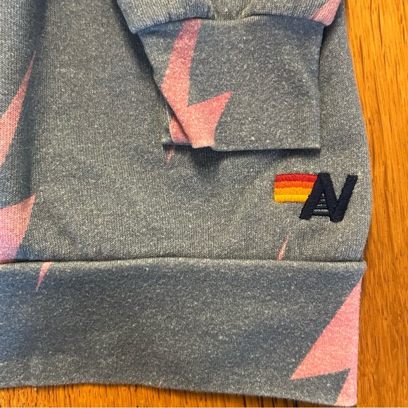 Aviator Nation Lightening Bolt Crewneck Sweatshirt Women’s SZ XS in Blue Grey - Picture 6 of 8
